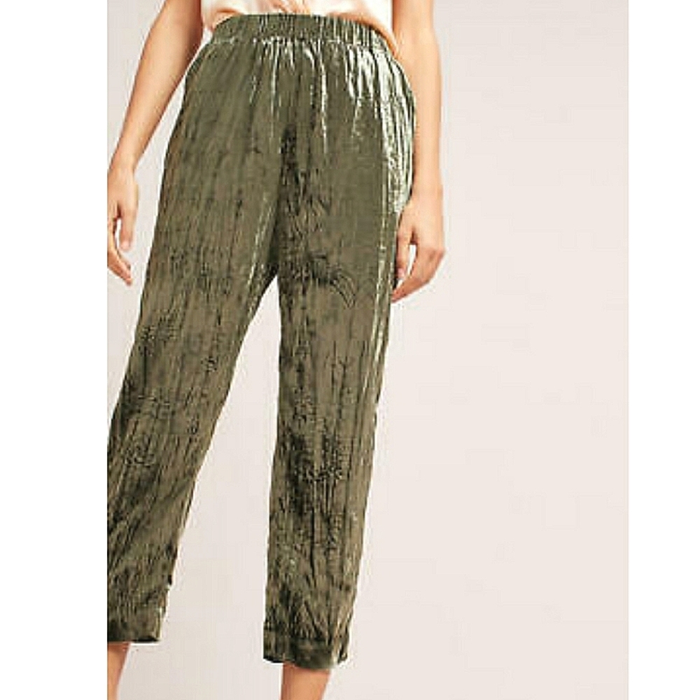 ANTHROPOLOGIE Olive Velvet Pant | Small